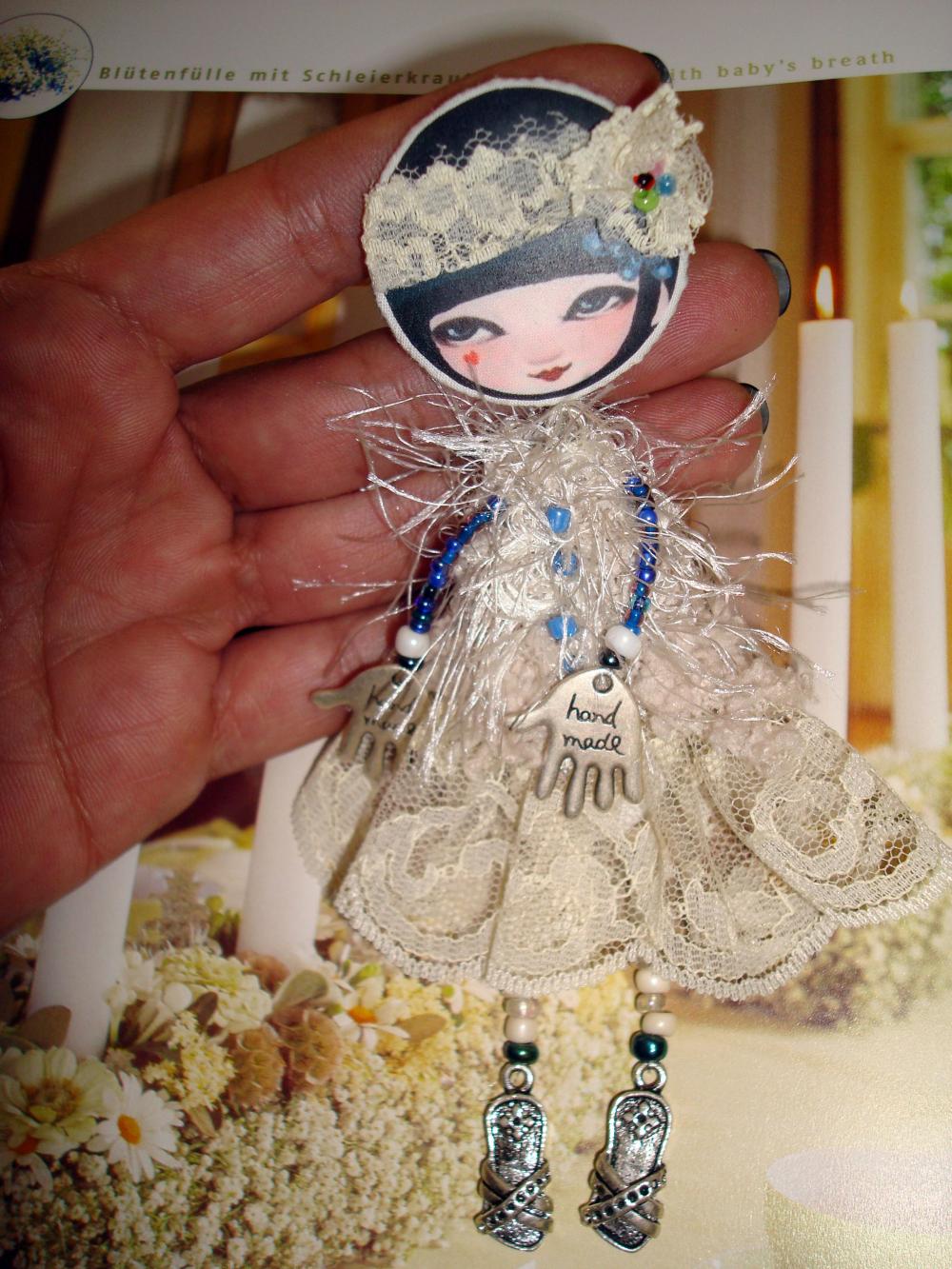 Doll Brooch , OOAK Brooch "Dotty Doll". Opera Girl.